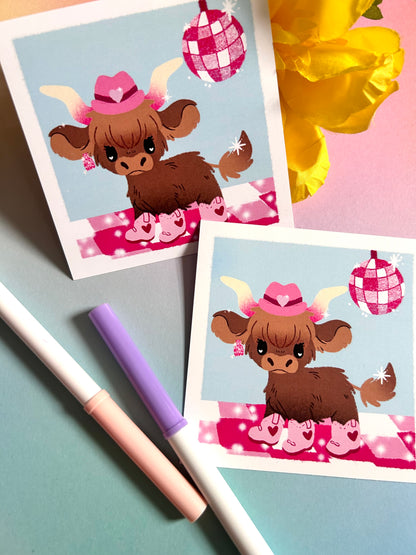 Pink Disco Cowgirl Print