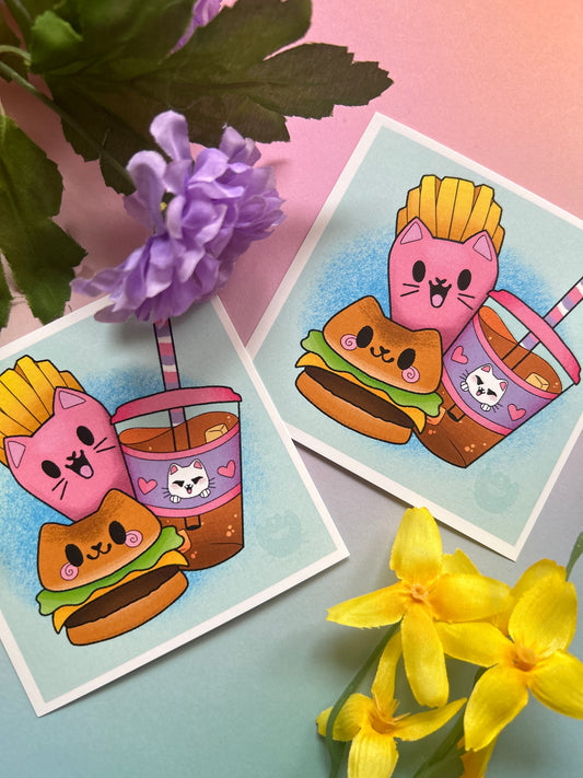 Kawaii Kitten Meal Print