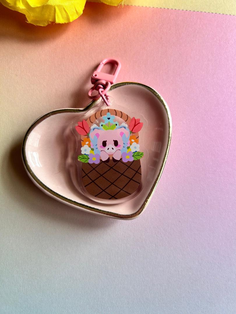 Dolly Flower Basket Charm