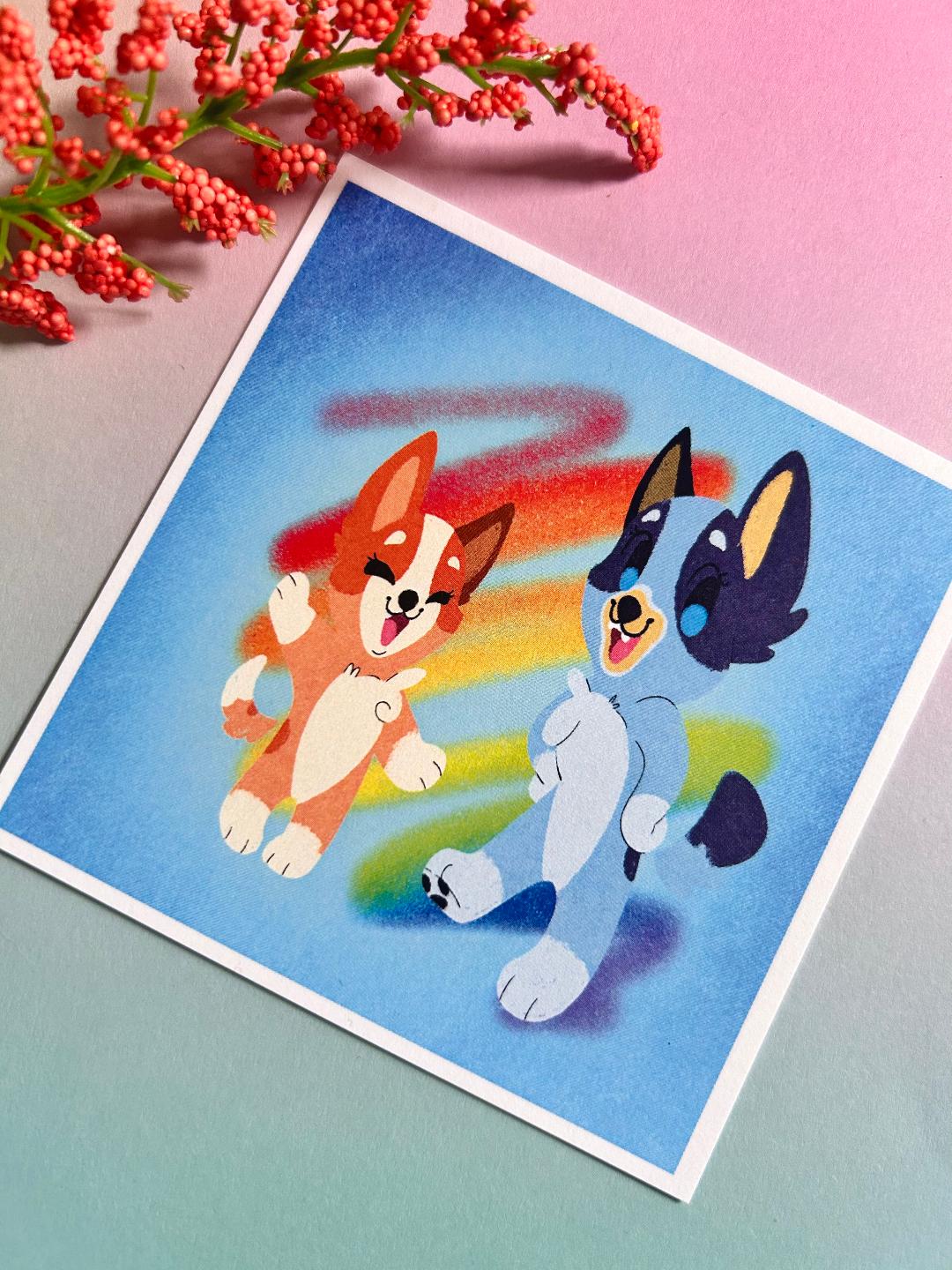 Heeler sisters print